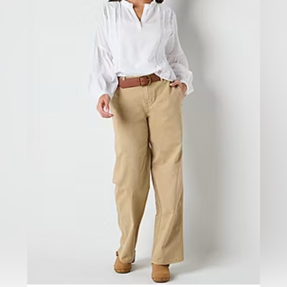 a.n.a Low Rise Slouchy Regular Fit Wide Leg Chino